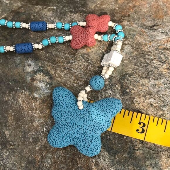 Multi Color Lava Butterfly Necklace - Picture 8 of 8
